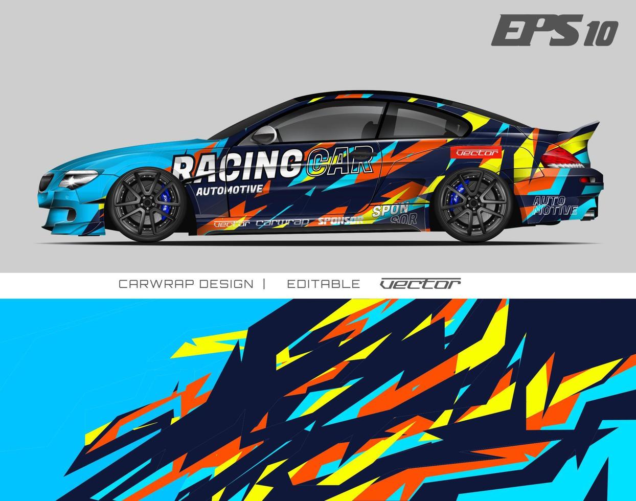 car wrap design modern racing background design for vehicle wrap, racing car, rally, etc vector