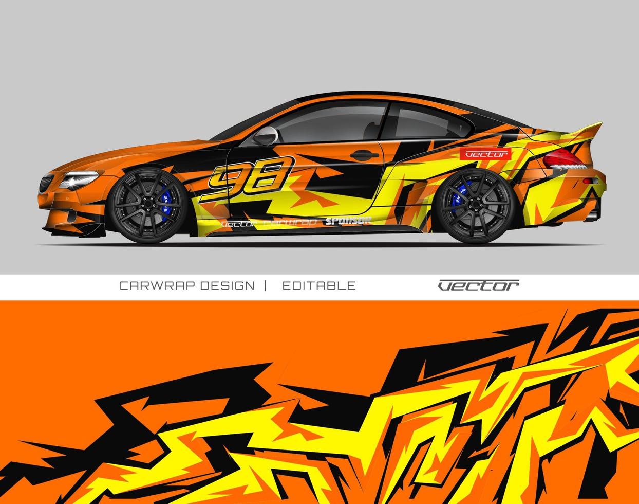 Car wrap design modern racing background design for vehicle wrap, racing car, rally, etc vector