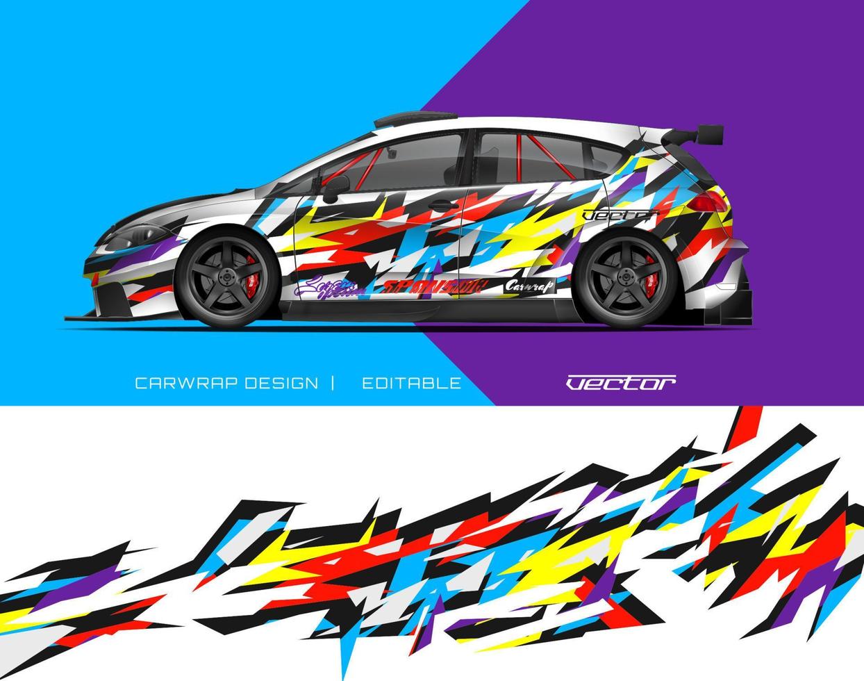 Car wrap design modern racing background design for vehicle wrap, racing car, rally, etc vector
