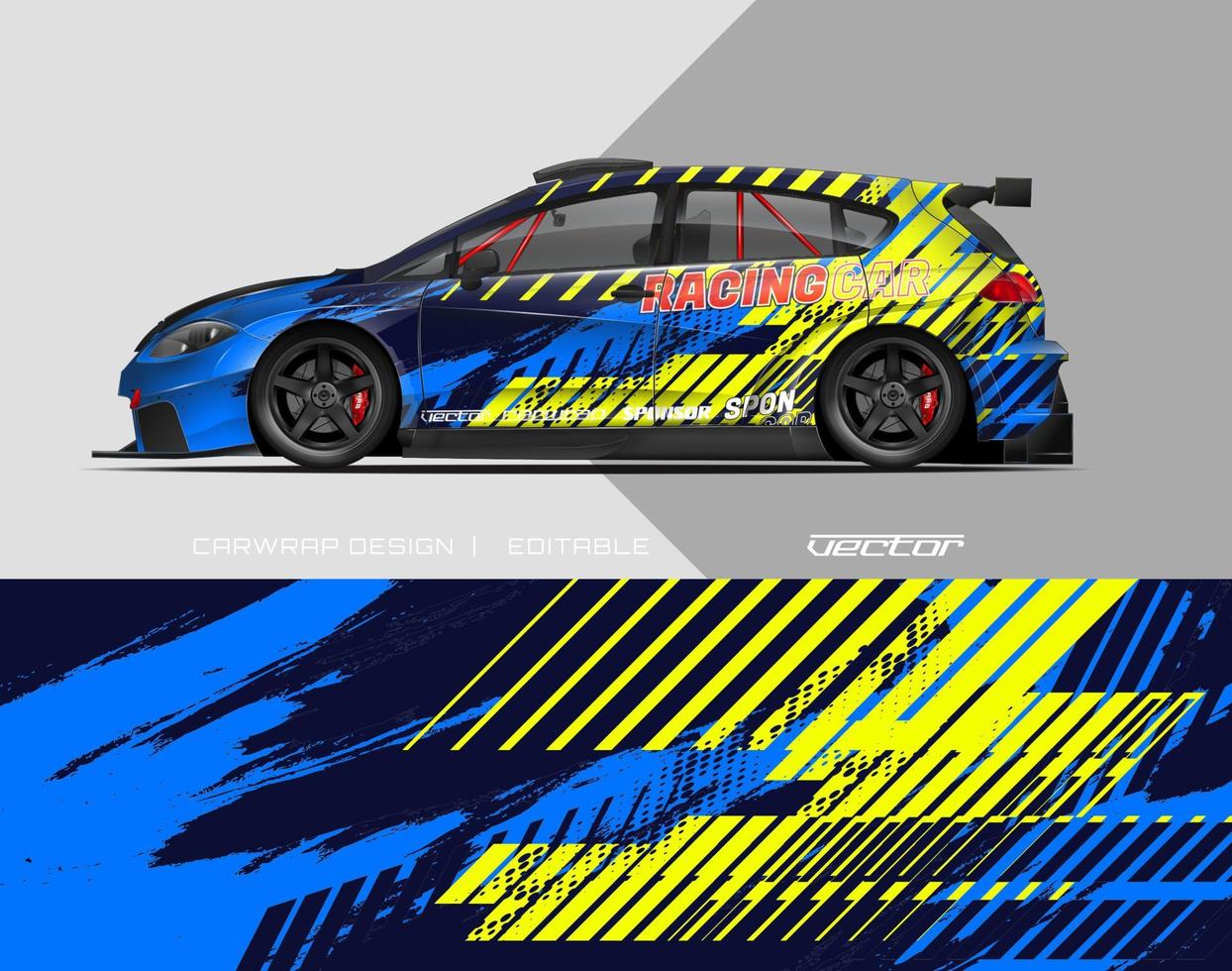 diseño de envoltura de automóviles diseño de fondo de carreras moderno para envoltura de vehículos, autos de carreras, rally, etc. vector