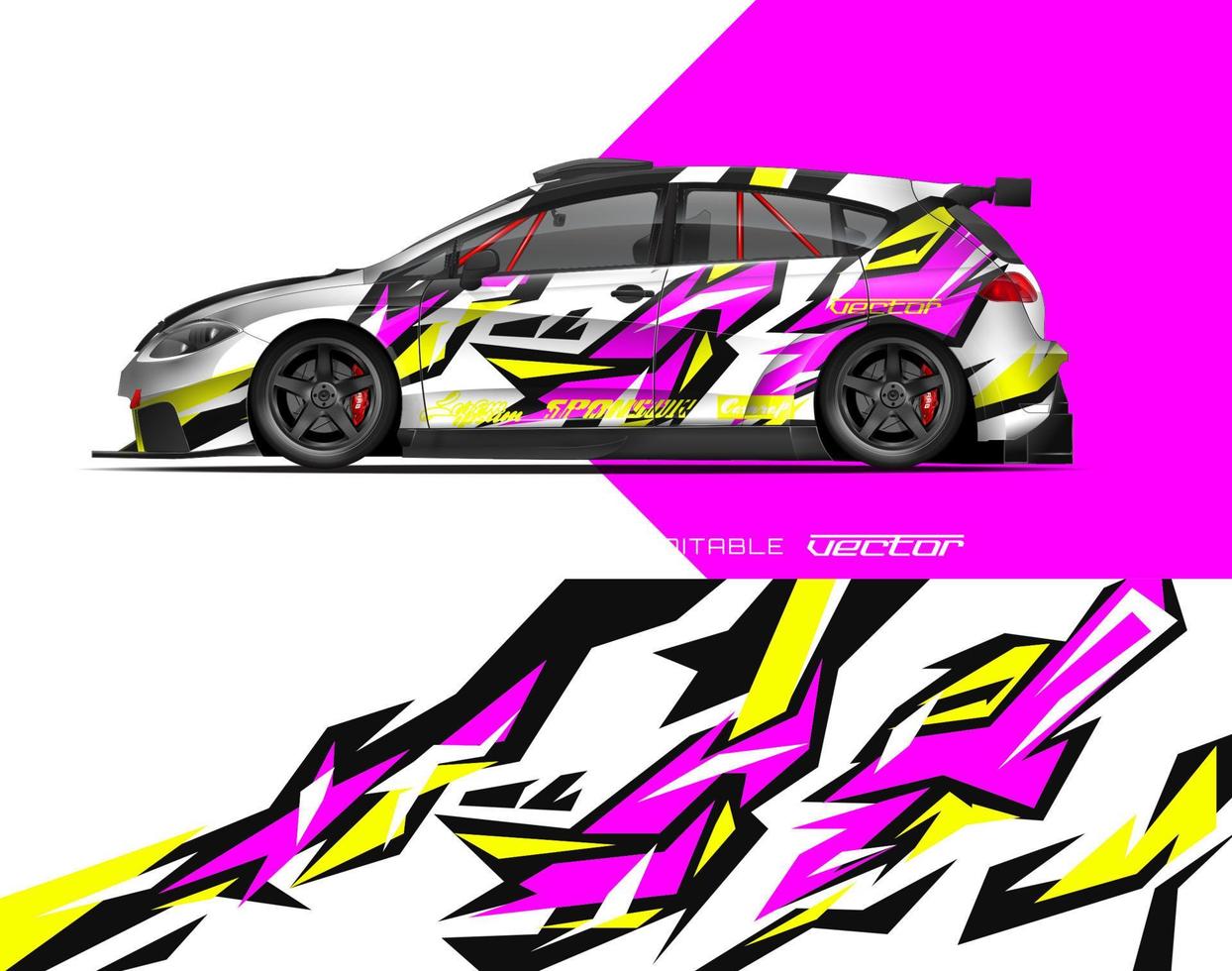Car wrap design modern racing background design for vehicle wrap, racing car, rally, etc vector
