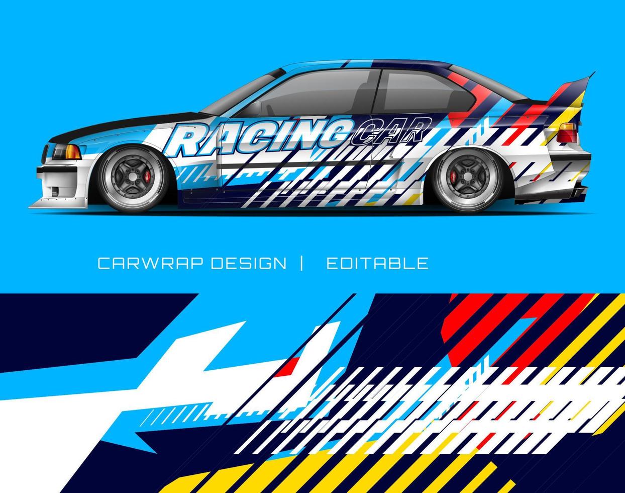 diseño de envoltura de automóviles diseño de fondo de carreras moderno para envoltura de vehículos, autos de carreras, rally, etc. vector