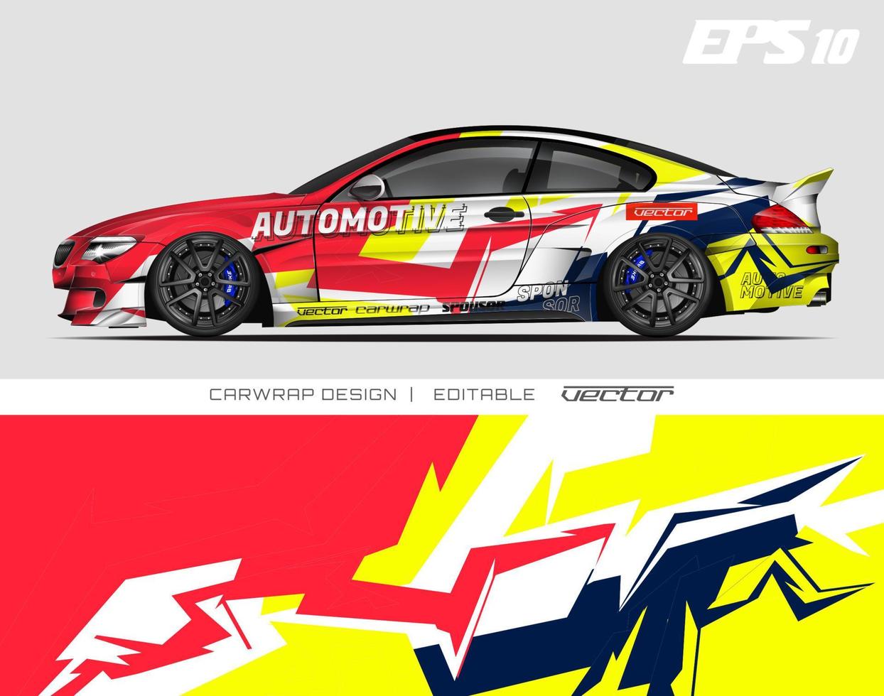 car wrap design modern racing background design for vehicle wrap, racing car, rally, etc vector