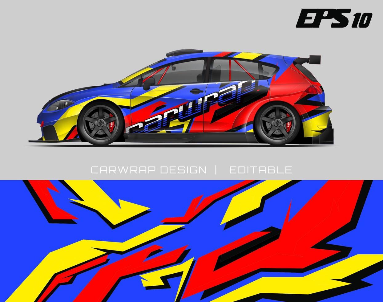 diseño de envoltura de automóviles diseño de fondo de carreras moderno para envoltura de vehículos, autos de carreras, rally, etc. vector