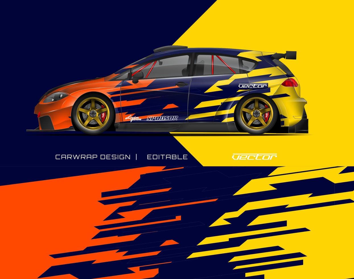 Car wrap design modern racing background design for vehicle wrap, racing car, rally, etc vector