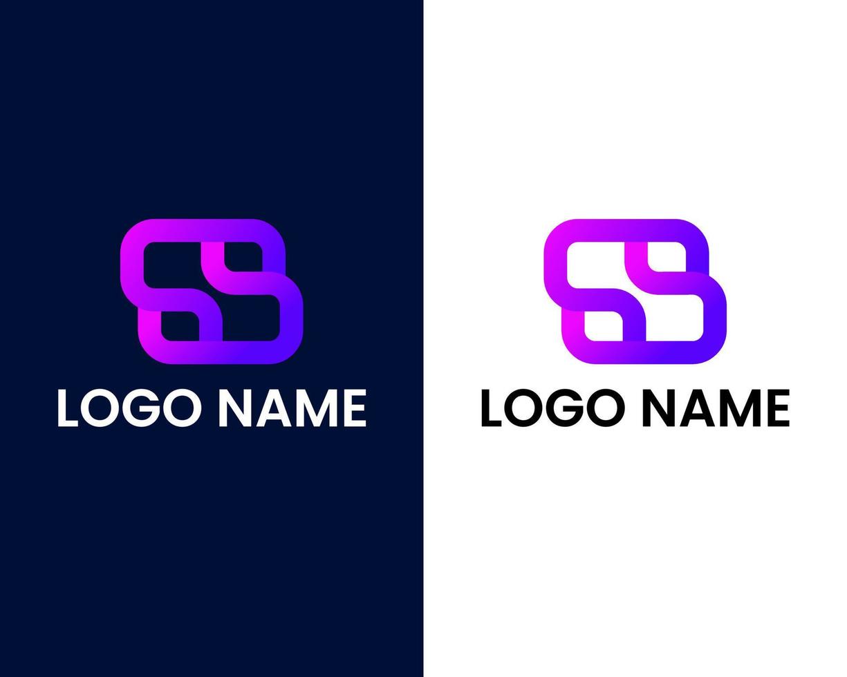 letter s with tech modern logo design template vector