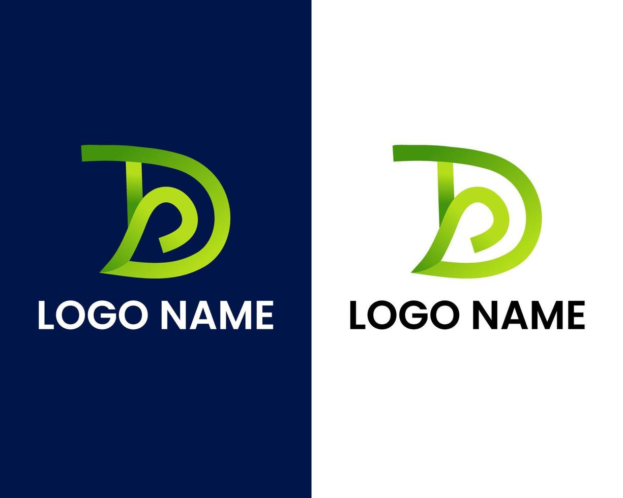 letter t and d with leaf modern logo design template vector