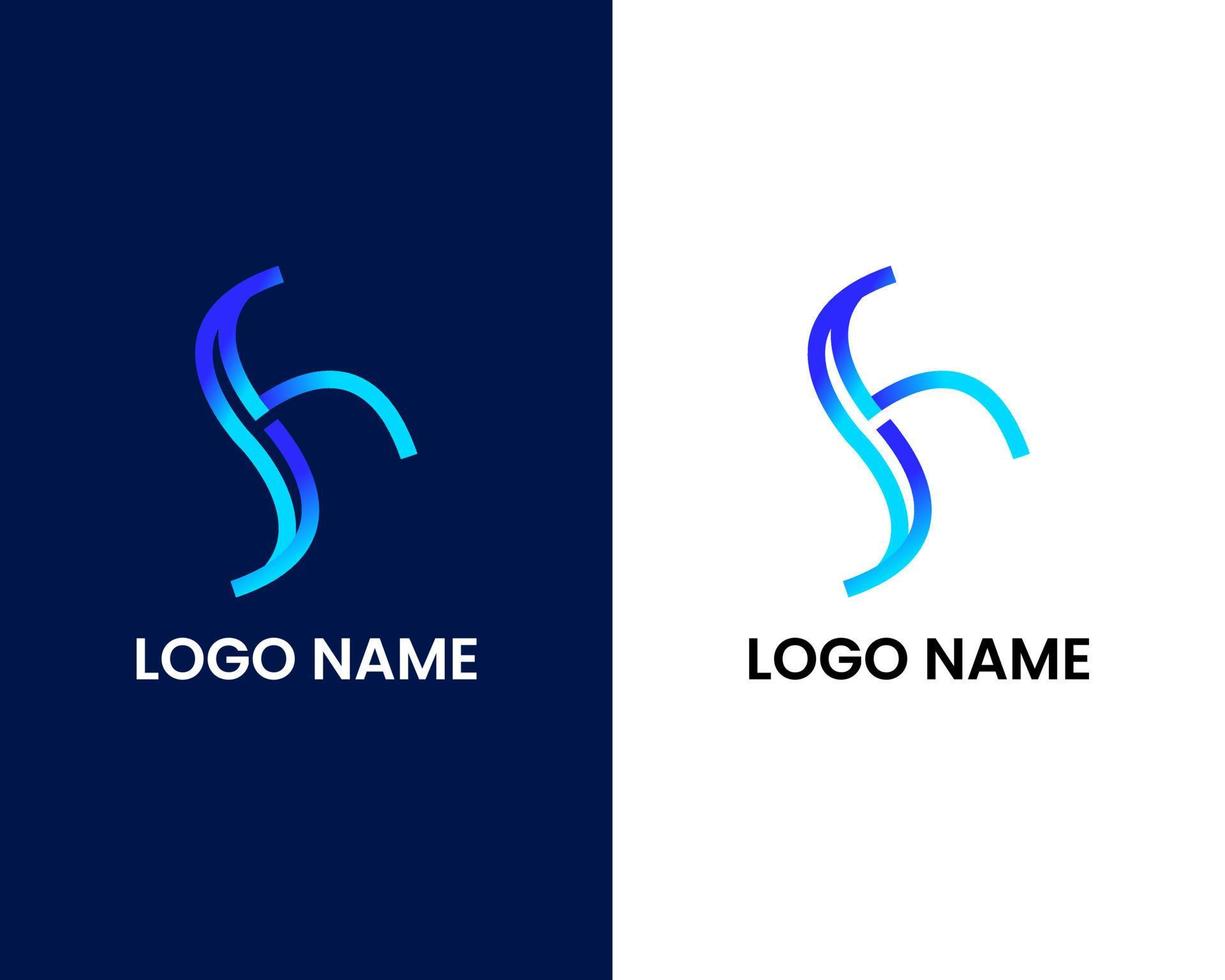 letter s and h modern logo design template vector