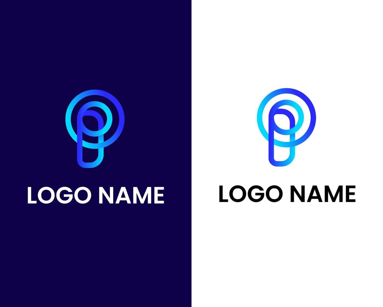 letter p modern logo design template vector
