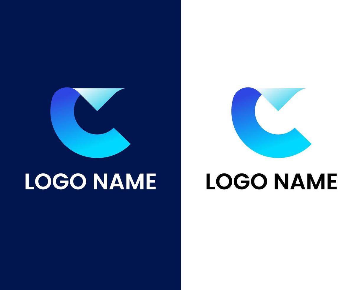 letra c con plantilla de diseño de logotipo moderno de papel vector