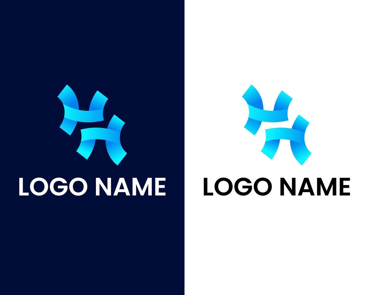 plantilla de diseño de logotipo moderno letra h vector