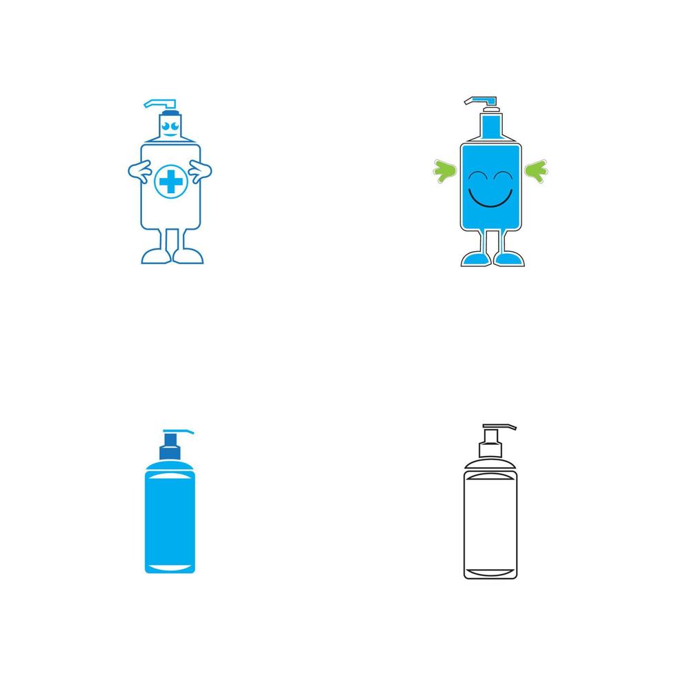 Antibacterial hand sanitizer, disinfection  icon in flat design isolated vector