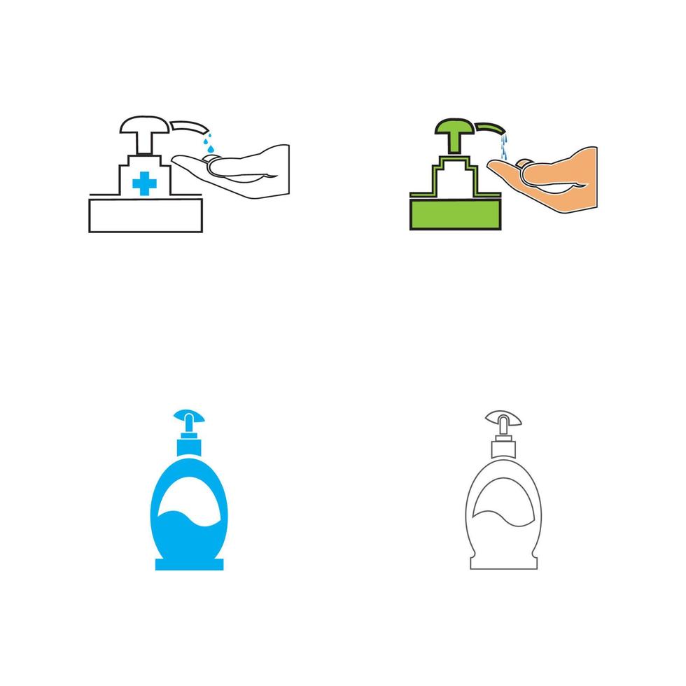 Antibacterial hand sanitizer, disinfection  icon in flat design isolated vector