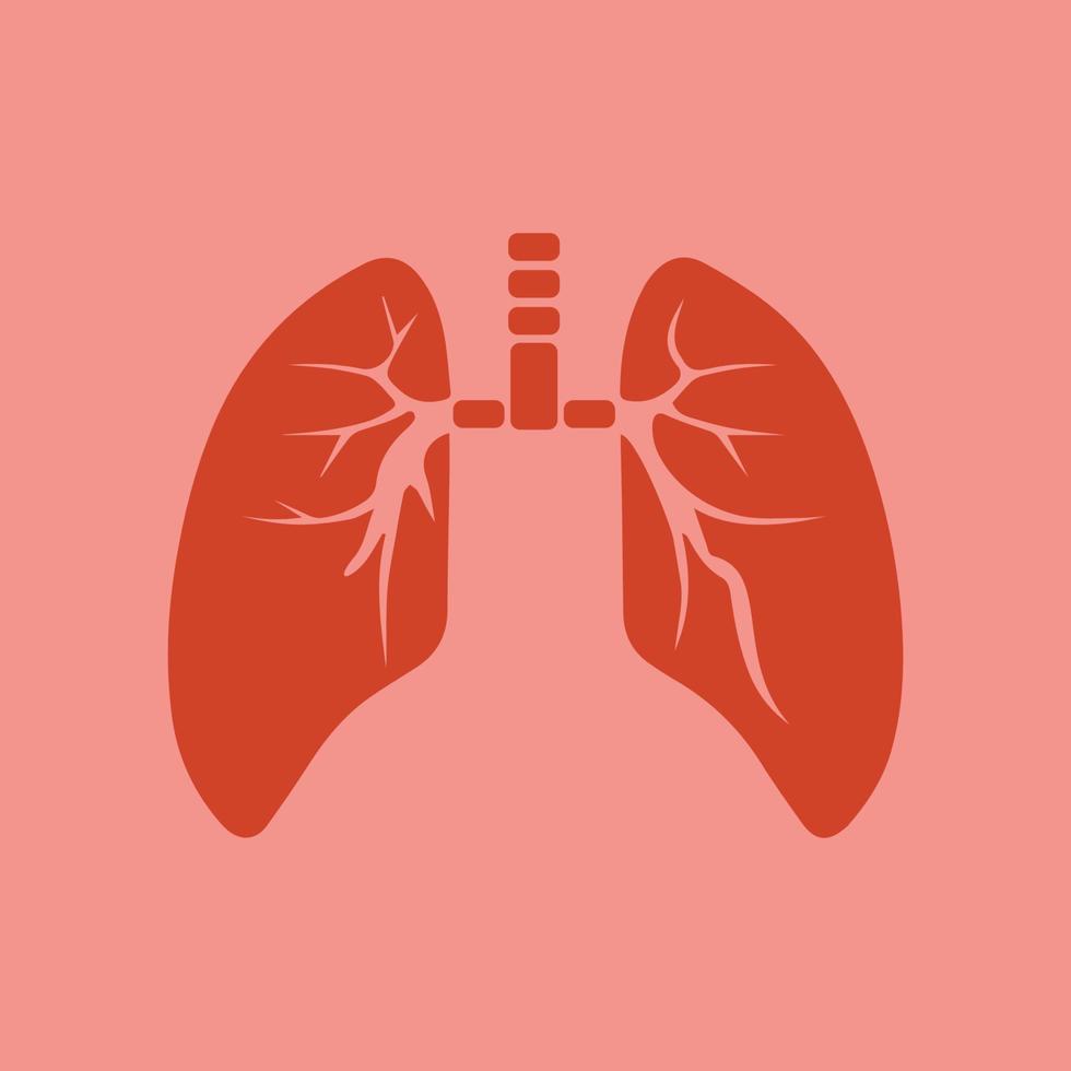 Diseño de ilustración de vector de icono de pulmones humanos