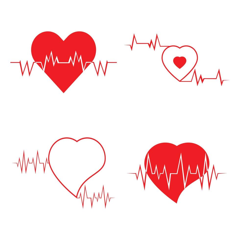 diseño de arte salud médica latido del corazón icono de pulso ilustración vector