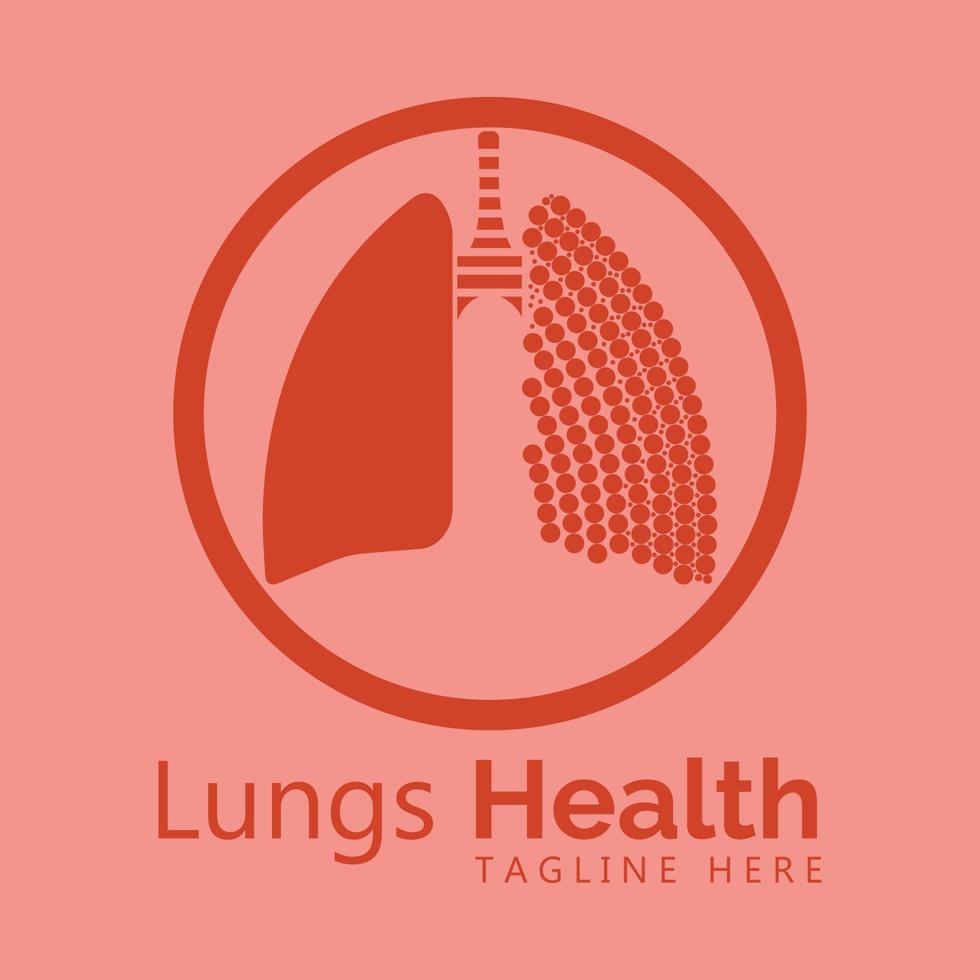 Diseño de ilustración de vector de icono de pulmones humanos