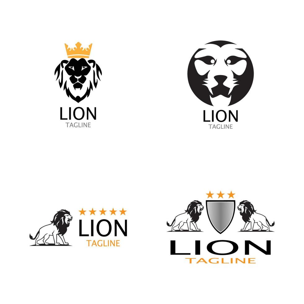 lion head logo template vector icon