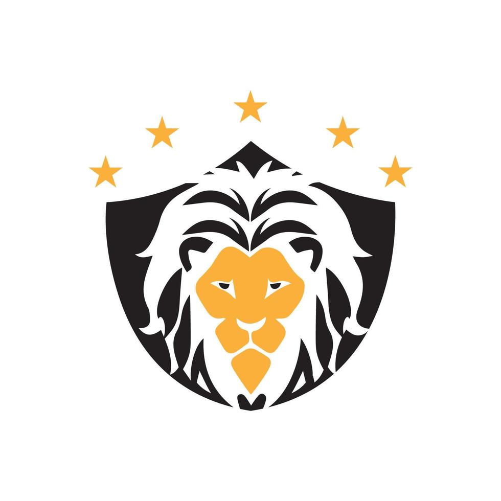 lion head logo template vector icon