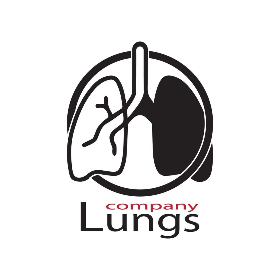 Diseño de ilustración de vector de icono de pulmones humanos