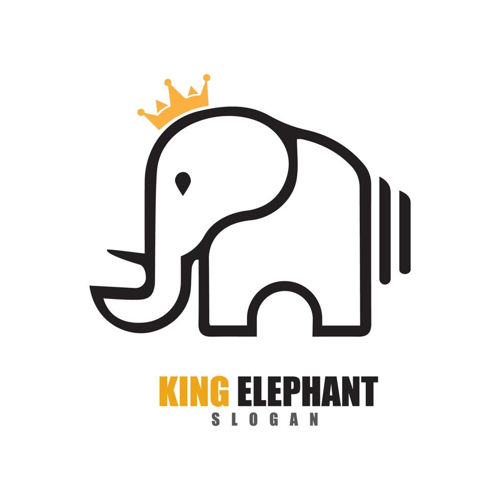 Diseño de ilustración de vector de plantilla de logotipo de elefante