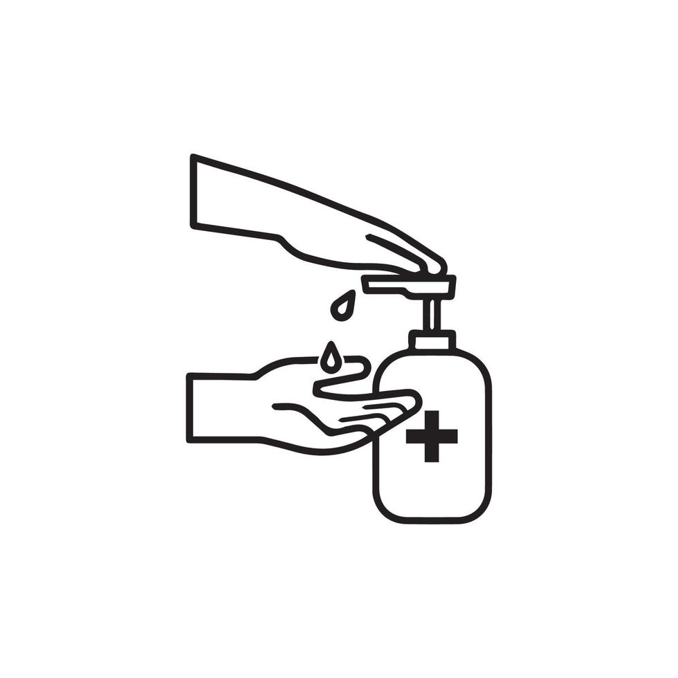 Antibacterial hand sanitizer, disinfection  icon in flat design isolated vector