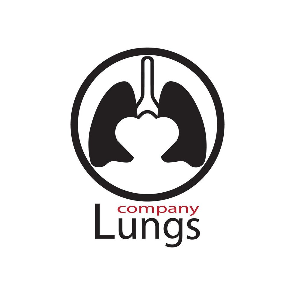 Diseño de ilustración de vector de icono de pulmones humanos