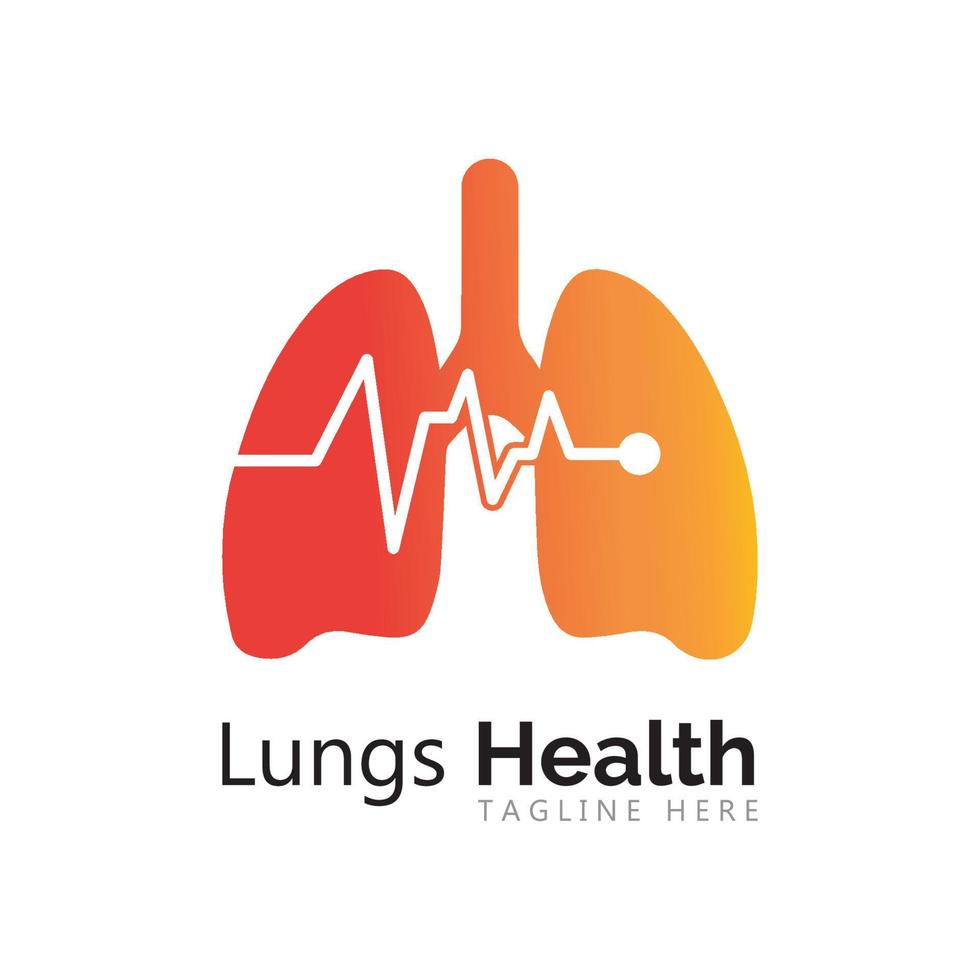 Diseño de ilustración de vector de icono de pulmones humanos