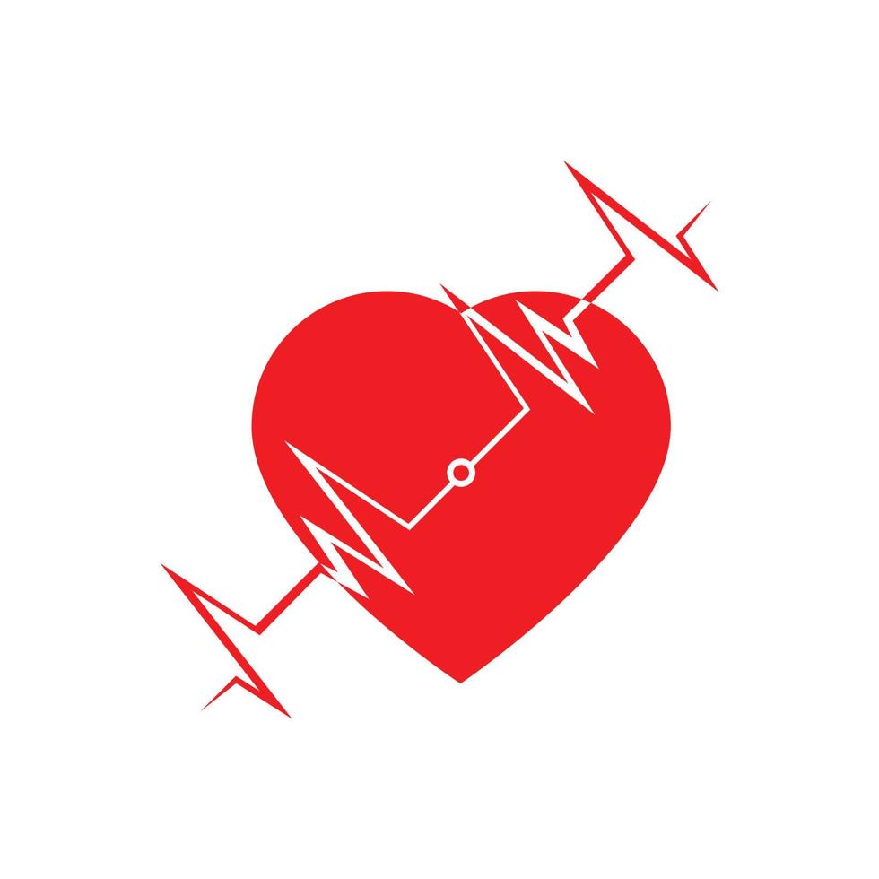 diseño de arte salud médica latido del corazón icono de pulso ilustración vector