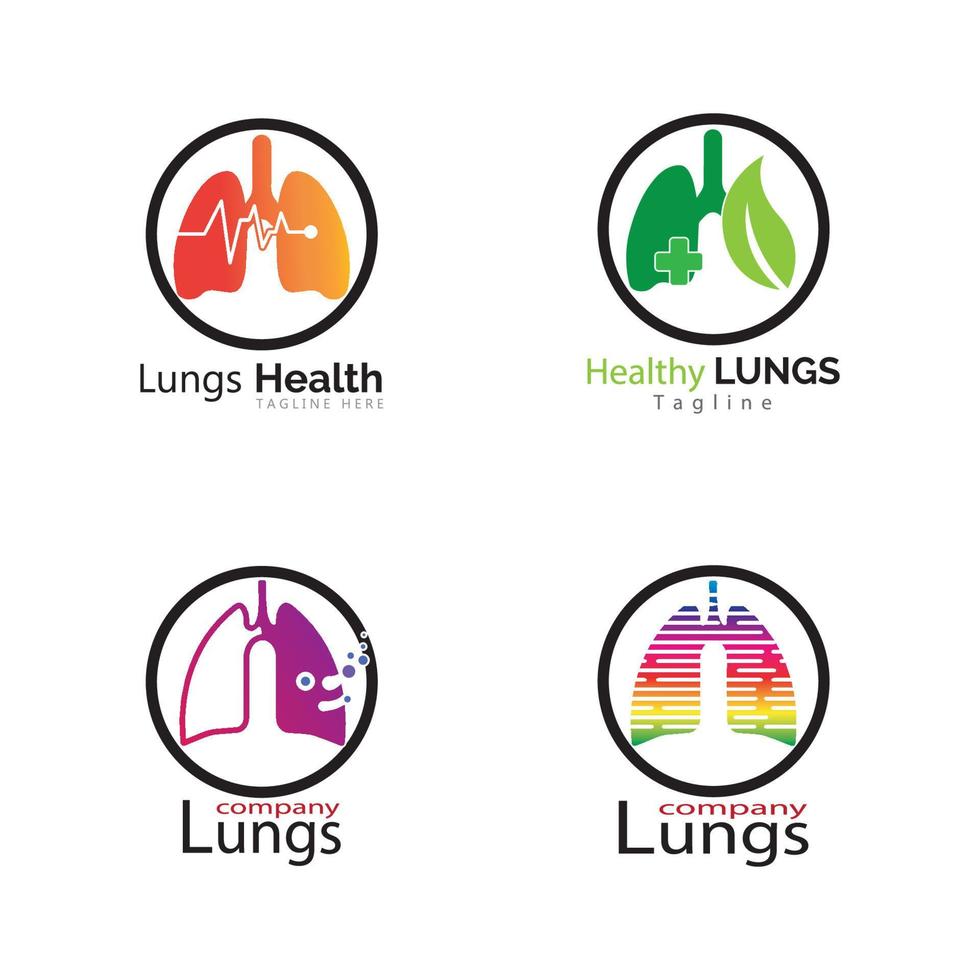 Diseño de ilustración de vector de icono de pulmones humanos