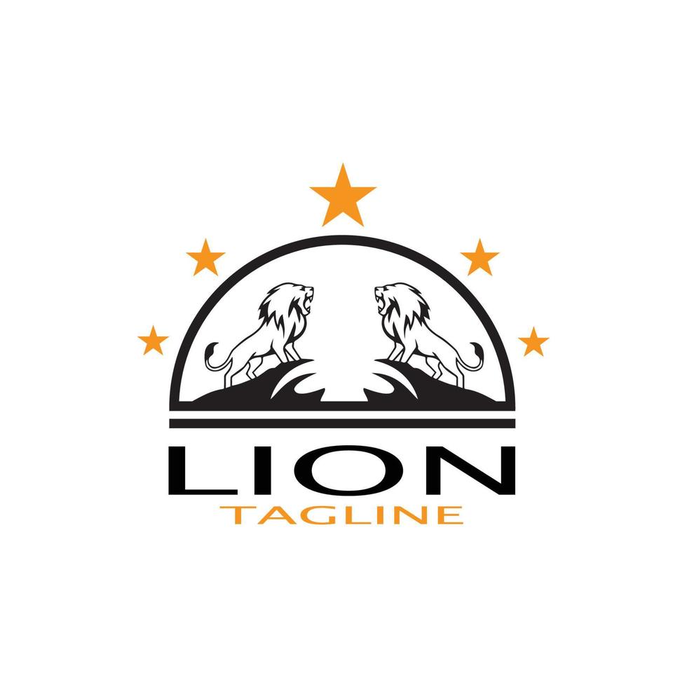 lion head logo template vector icon