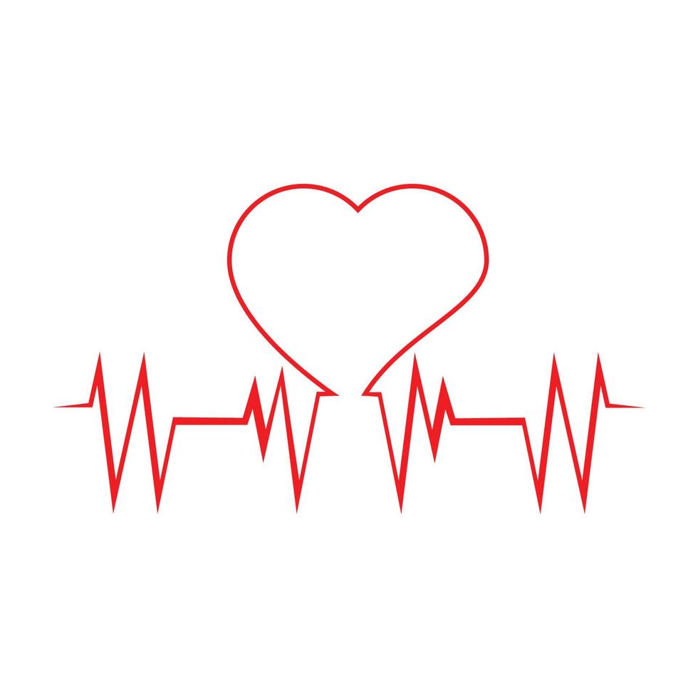 diseño de arte salud médica latido del corazón icono de pulso ilustración vector