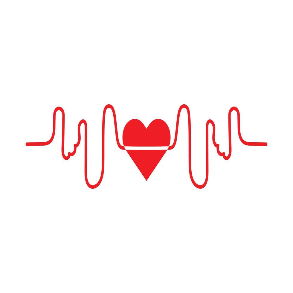 diseño de arte salud médica latido del corazón icono de pulso ilustración vector