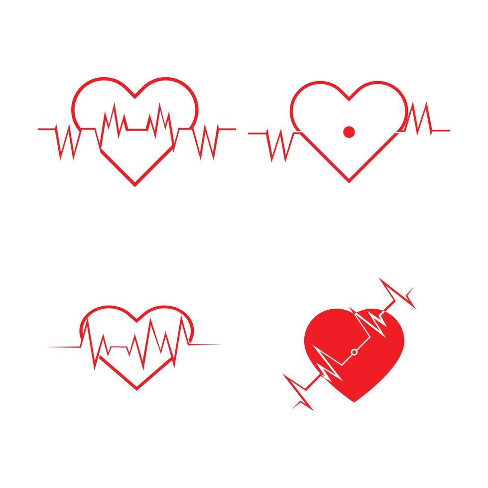 diseño de arte salud médica latido del corazón icono de pulso ilustración vector