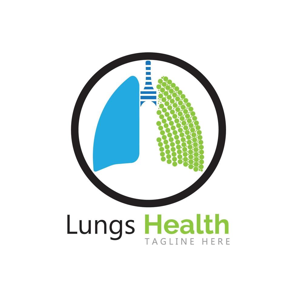 Diseño de ilustración de vector de icono de pulmones humanos