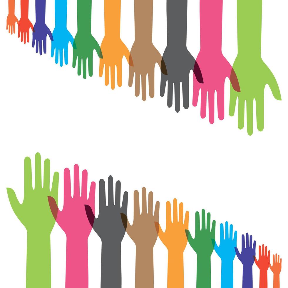Hand symbol community care logo vector illustration design