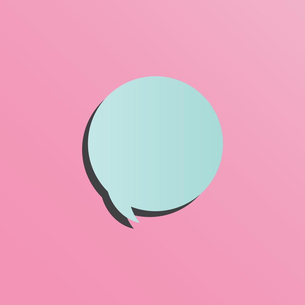 Bubble speech text pink background vector
