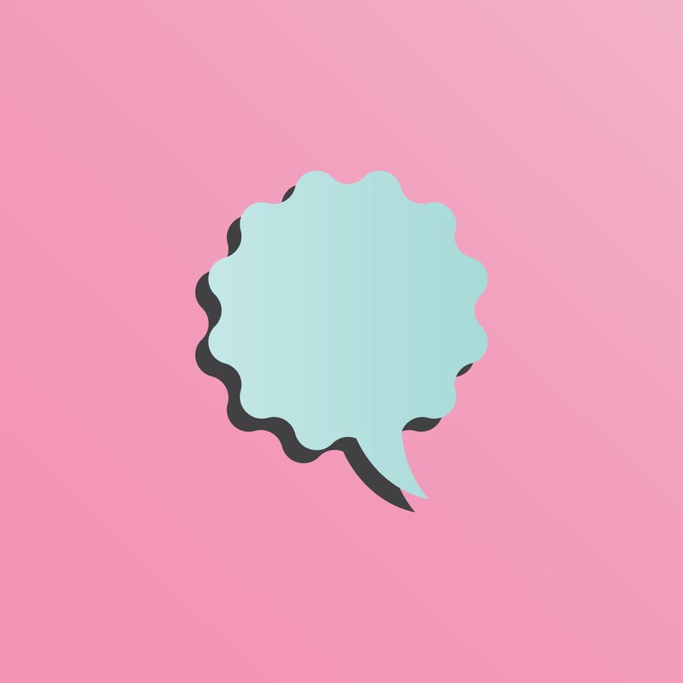 Bubble speech text pink background vector