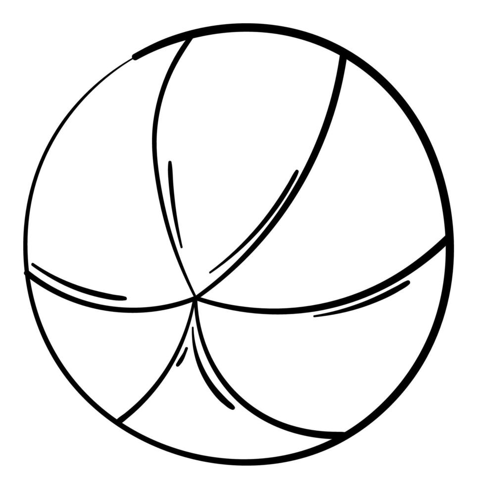 Inflatable ball for playing on the beach. Doodle clipart. vector