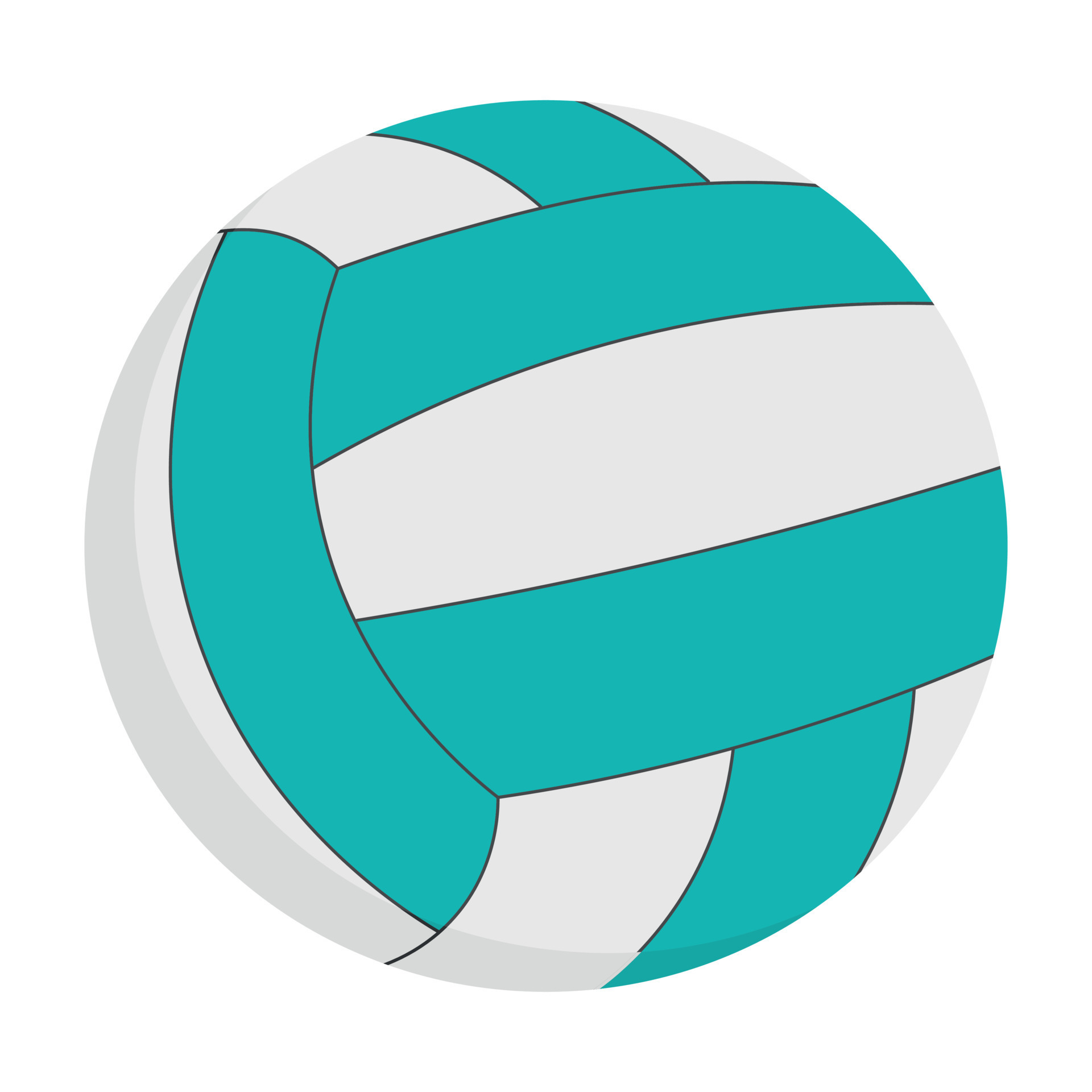 Inflatable ball for playing on the beach. Doodle flat clipart. All