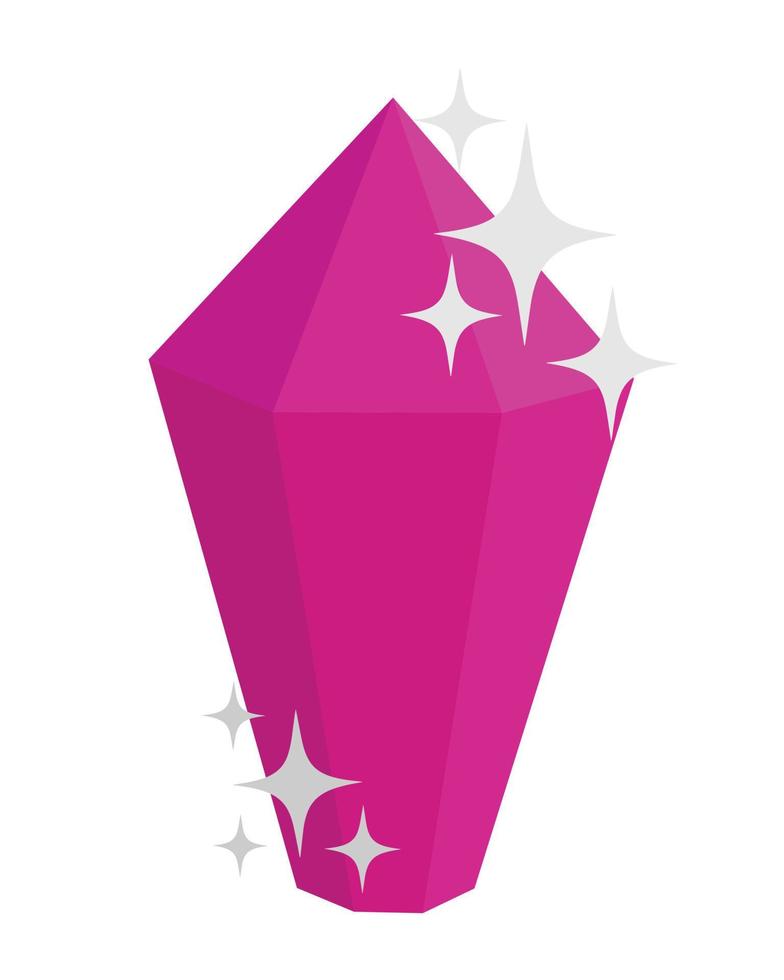 Vector doodle flat sticker. A sparkling gem. All objects are repainted.