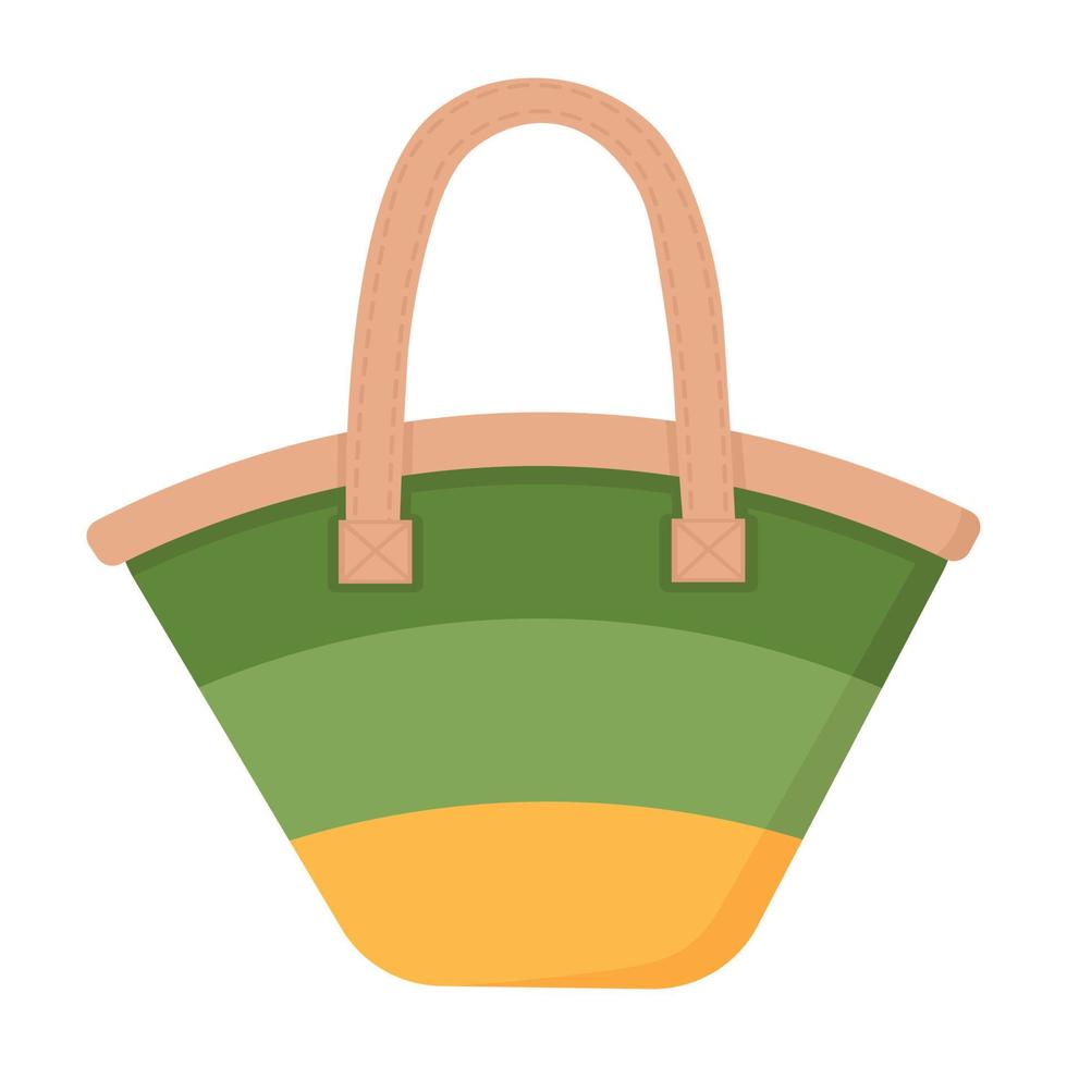 A handy bag for going to the beach or shopping. Doodle flat clipart. All objects are repainted. vector