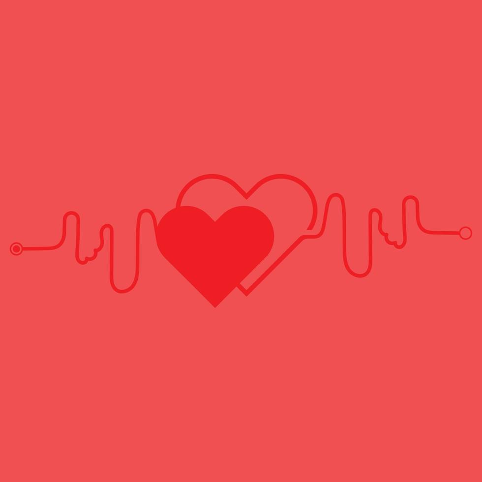 diseño de arte salud médica latido del corazón icono de pulso ilustración vector