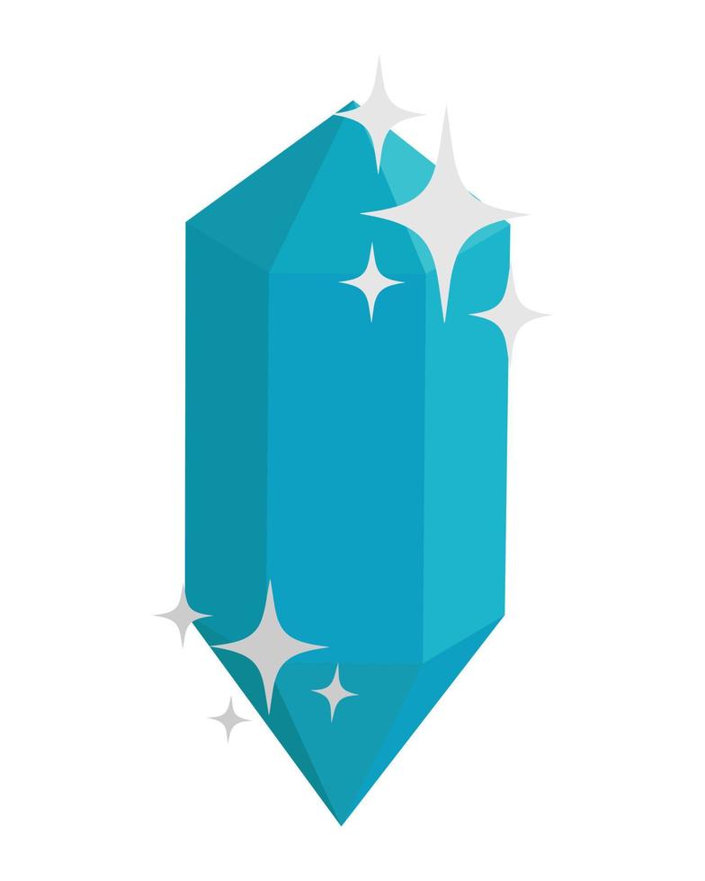 Vector doodle flat sticker. A sparkling gem. All objects are repainted.