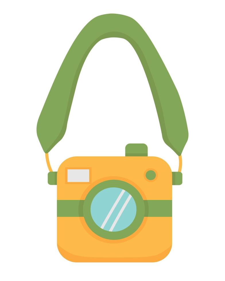 Old camera. Doodle flat clipart. All objects are repainted. vector