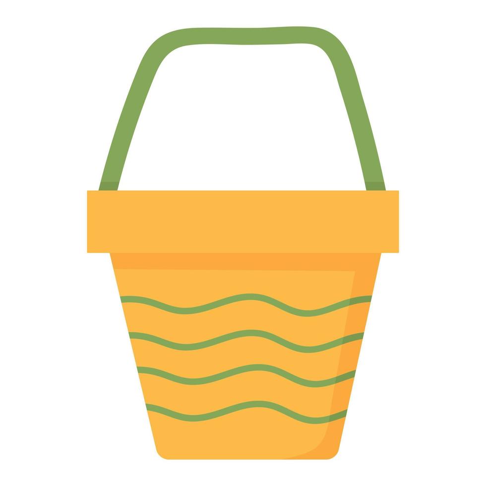 Children's bucket for playing in the sand. Doodle flat clipart. All objects are repainted. vector