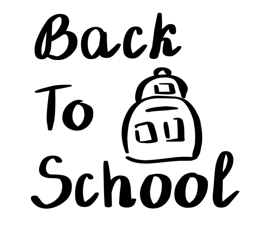 letras de regreso a la escuela para pancartas, volantes y postales. mochila. bolsa para la escuela. elemento de diseño ilustración vectorial vector