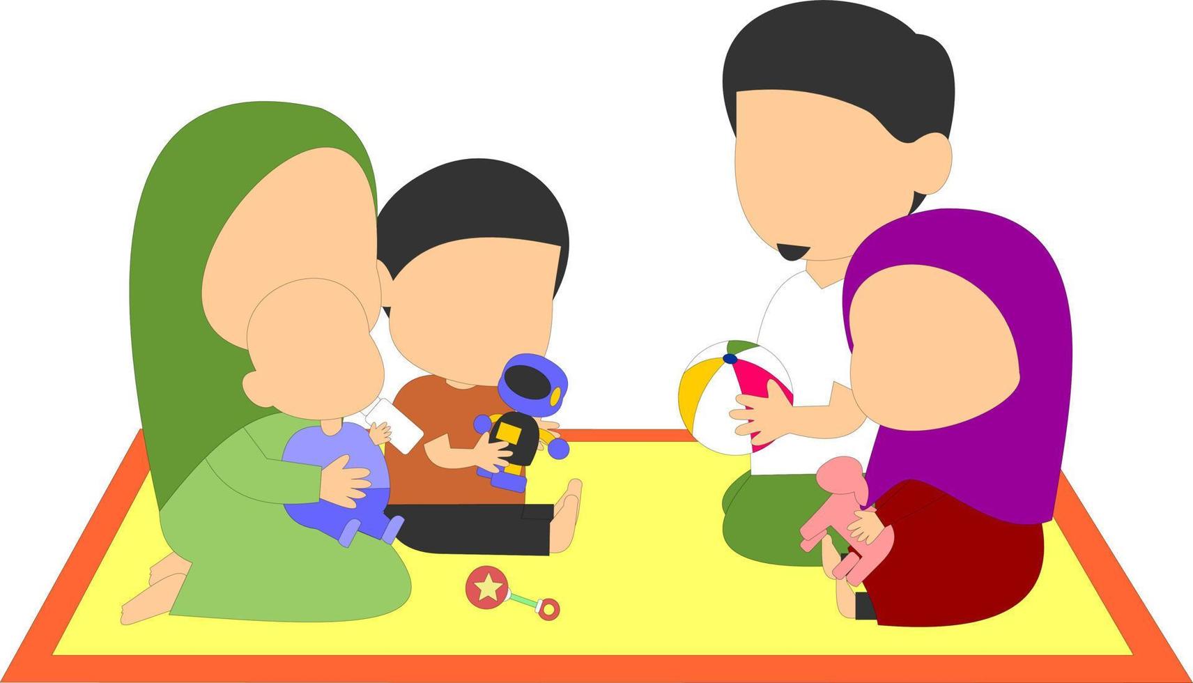 Moslem Parenting Collection vector