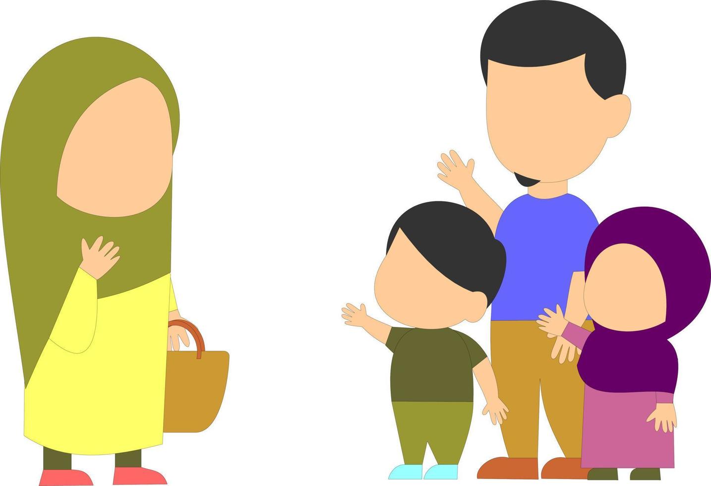 Moslem Parenting Collection vector