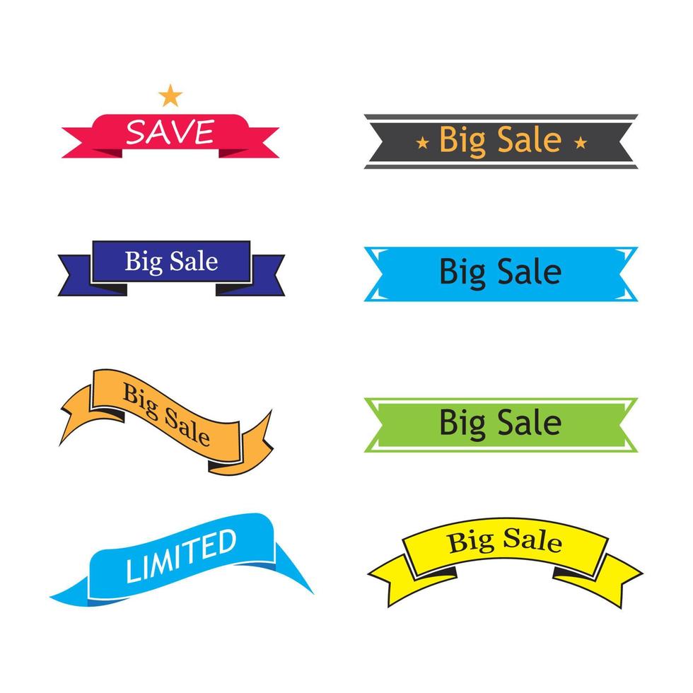 Ribbon logo template vector icon design