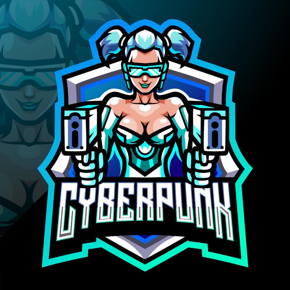 Cyberpunk mascot. esport logo design vector